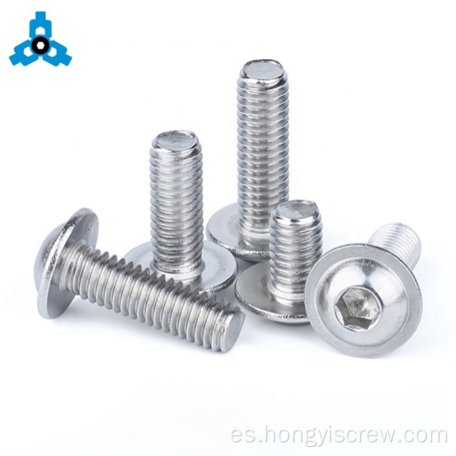 Tornillos de cabeza con botón con brida de zócalo hexadecimal con collar